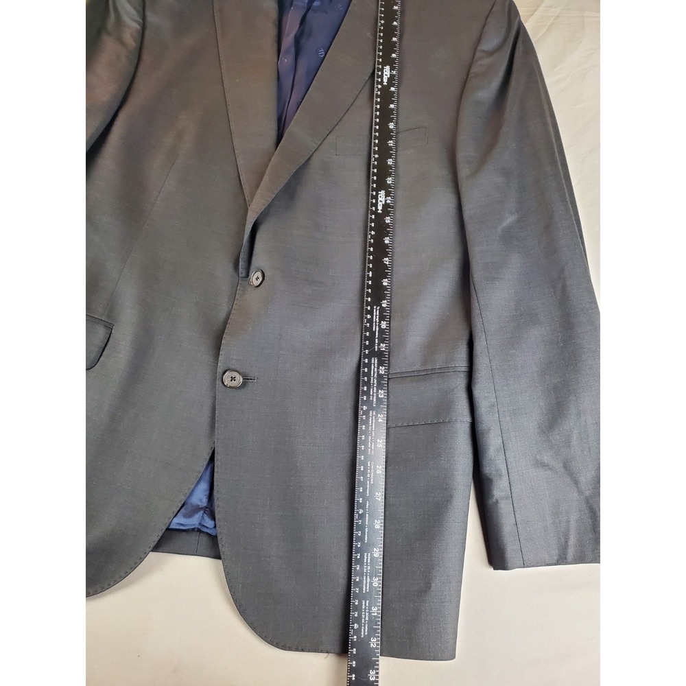 David Donahue Blazer Men 46 R Charcoal Marzotto Wool Super 150s Double Vented - Picture 12 of 16